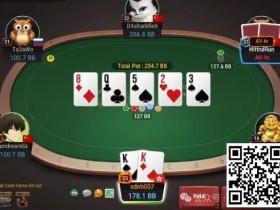 德州扑克游戏:牌局分析:喜收380BB巨pot之4bet底池超对check back【EV扑克】