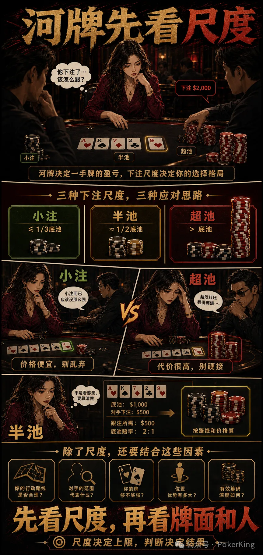 河牌下注尺度的秘密：小注别乱弃，半池看路线，超池先敬三分