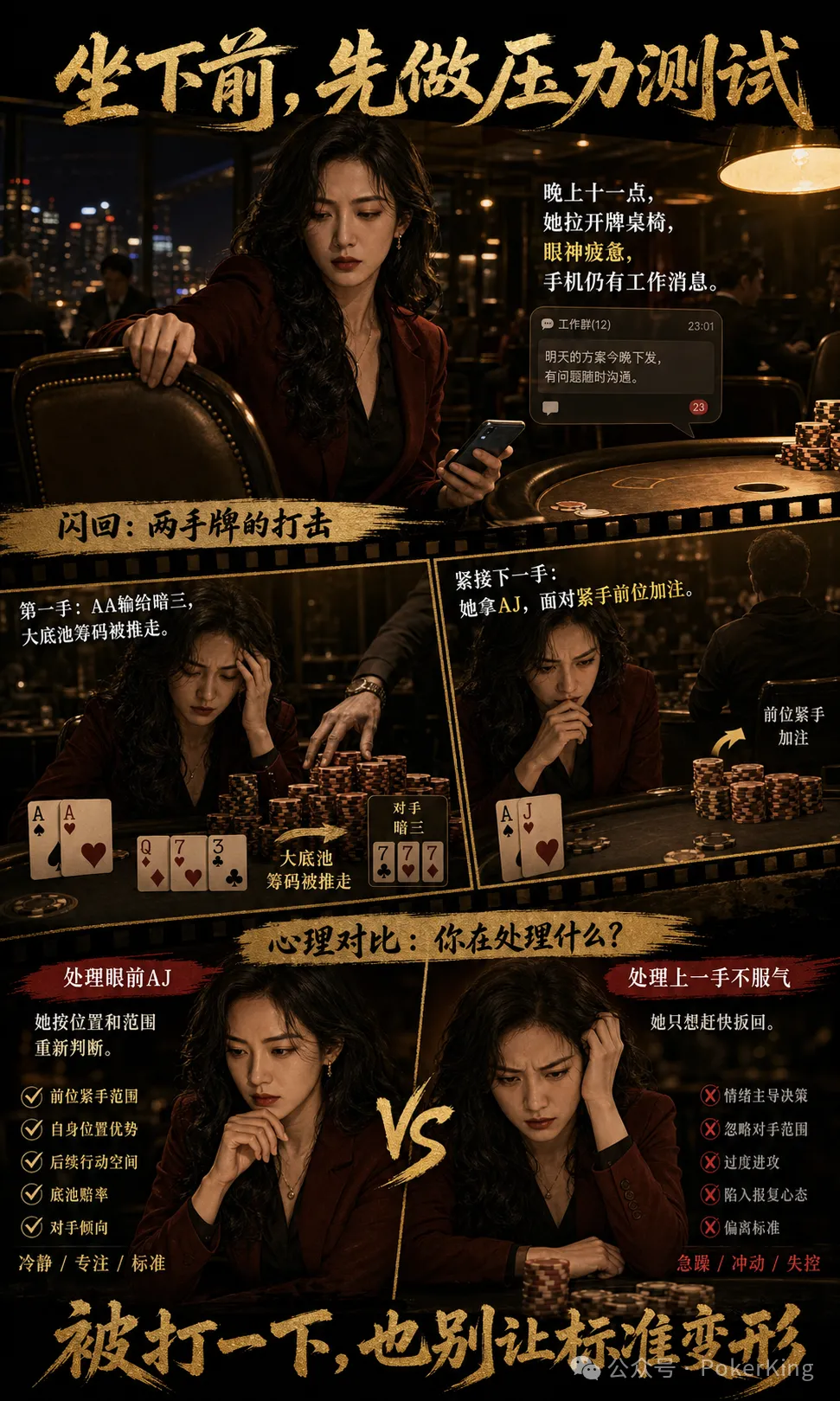 坐下前问自己一句:第一手输大底池,下一手还能重新判断吗?
